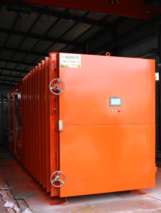A fully assembled commercial vegetable vacuum cooler, tested and ready for global cold chain integration.