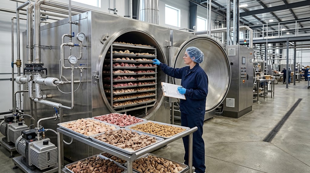 Commercial freeze dryer for pet food production Commercial freeze dryer for pet food production