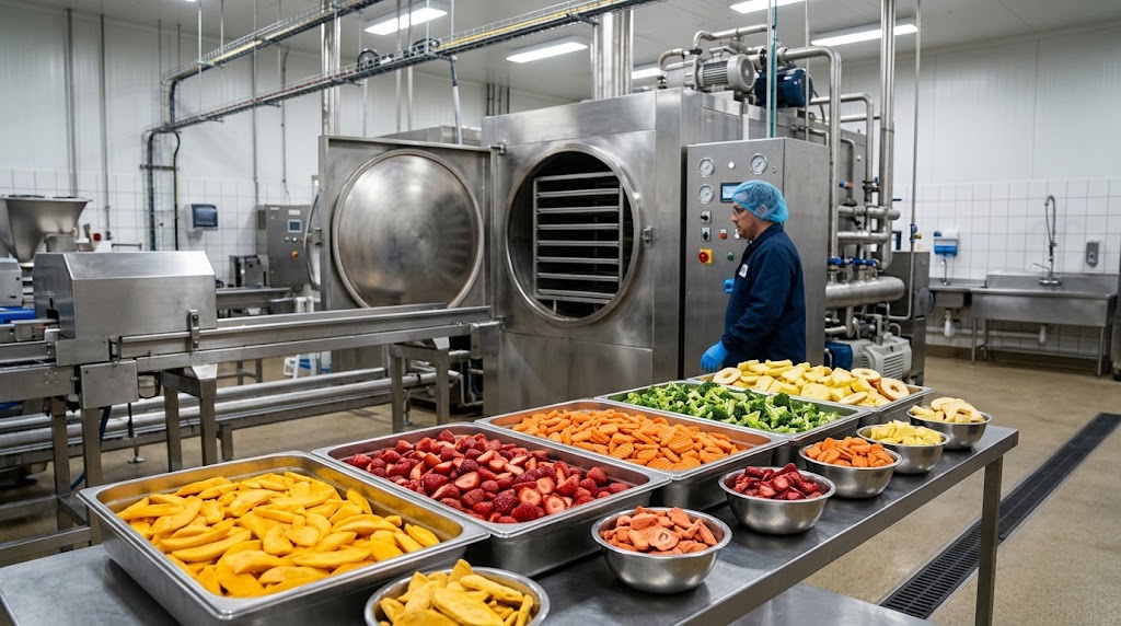 Freeze drying equipment for fruits and vegetables in commercial production Freeze drying equipment for fruits and vegetables in commercial production