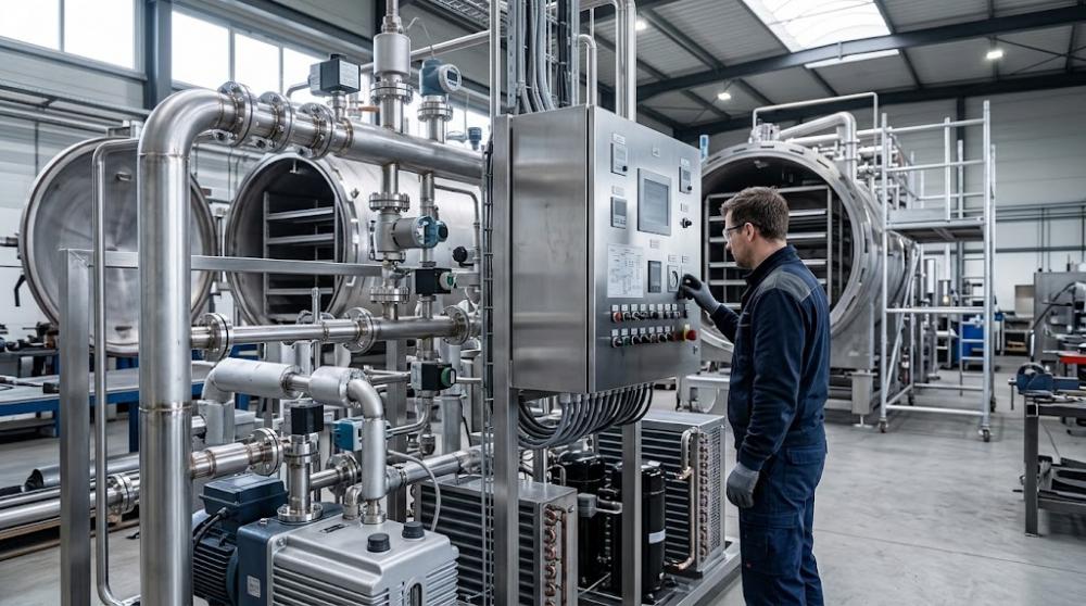 Industrial freeze dryer control and refrigeration systems Industrial freeze dryer control and refrigeration systems